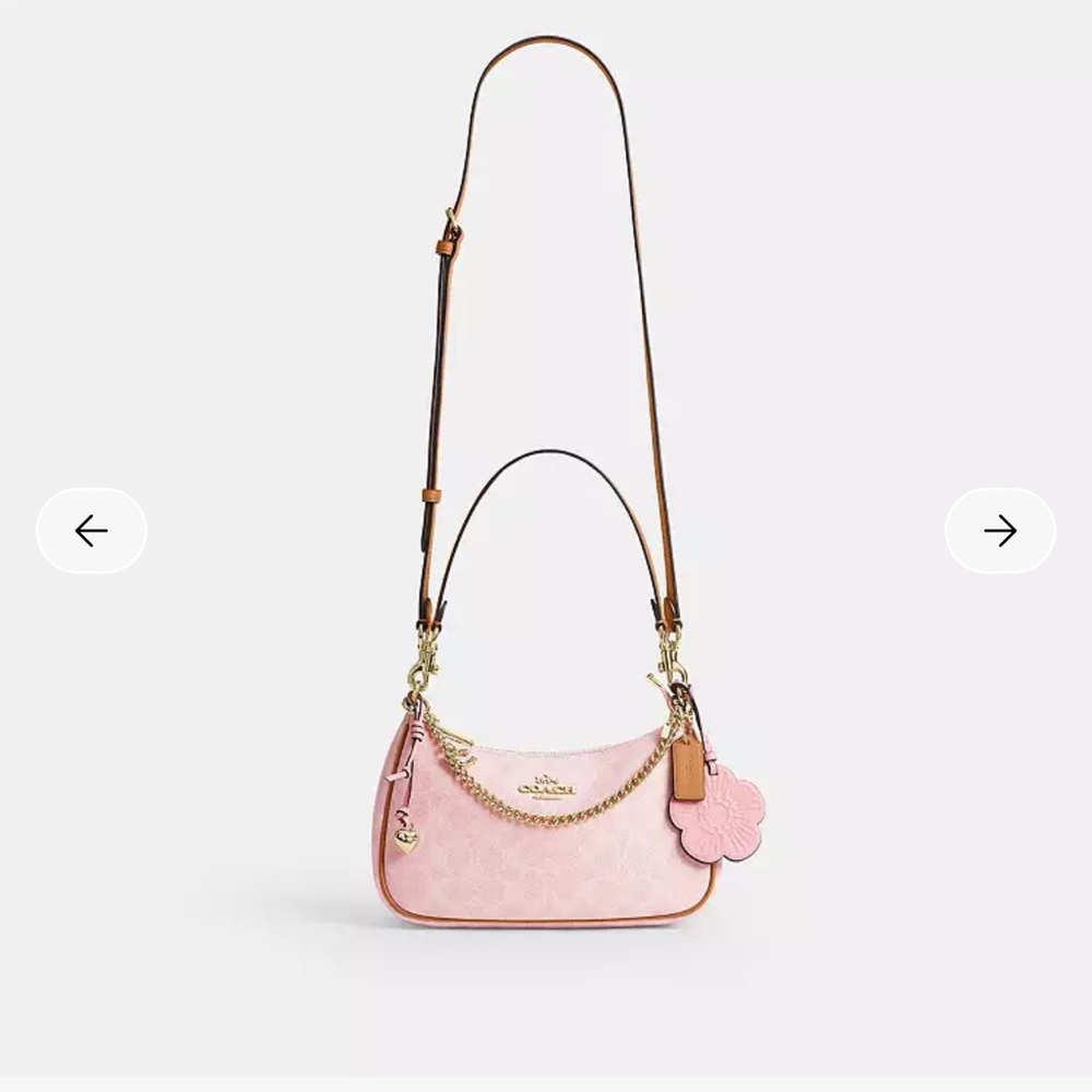 SOLD!!! Coach Teri Shoulder Bag in powder Pink with Charms - Picture 5 of 11